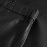 Depeche leather wear Loose fit læderbukser med lommer på fronten Pants 099 Black (Nero)