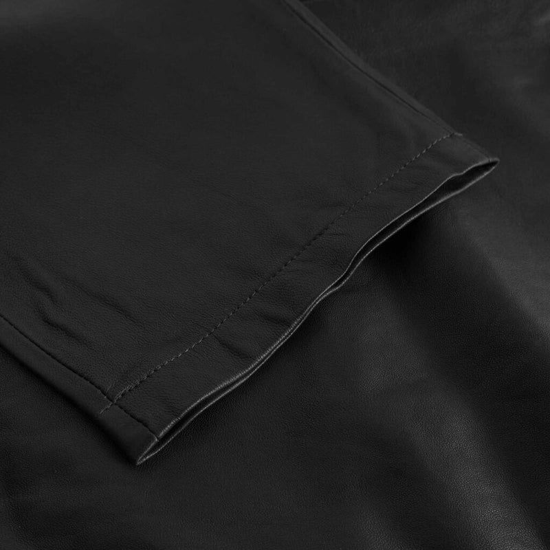 Depeche leather wear Loose fit læderbukser med lommer på fronten Pants 099 Black (Nero)