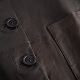 Depeche leather wear Loose fit læderskjorte med simple detaljer Shirts 175 Charcoal