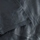 Depeche leather wear Loose fit læderskjorte med simple detaljer Shirts 178 Navy