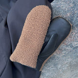 DEPECHE Luffer i skind og teddy Gloves 173 Chestnut