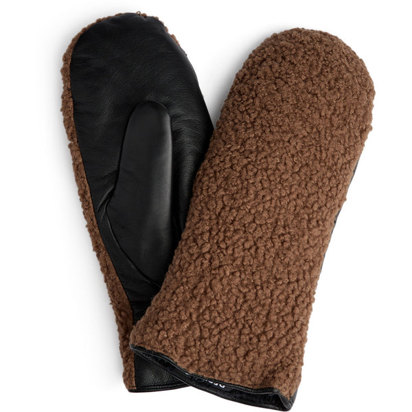 DEPECHE Luffer i skind og teddy Gloves 173 Chestnut