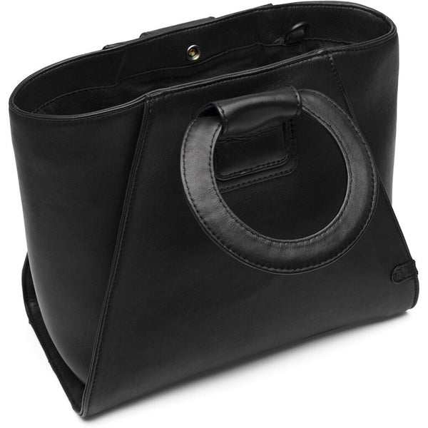 DEPECHE Medium håndtaske med stilfuldt læderhåndtag Shoulderbag / Handbag 099 Black (Nero)
