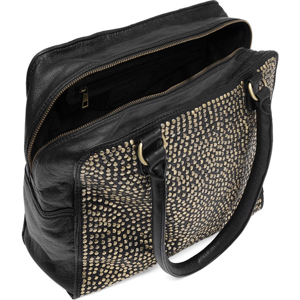DEPECHE Medium skindtaske med nitter Shoulderbag / Handbag 099 Black (Nero)