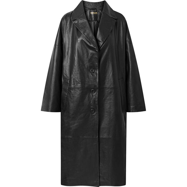 Depeche leather wear Mille lang skindjakke i blød kvalitet Jackets 099 Black (Nero)