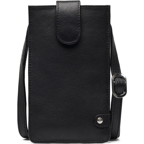 DEPECHE Mobiltaske i blødt læder og enkelt design Mobilebag 099 Black (Nero)