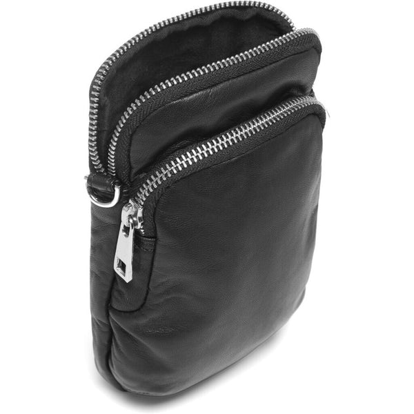 DEPECHE Mobiltaske i blødt vintage look skind Mobilebag 099 Black (Nero)
