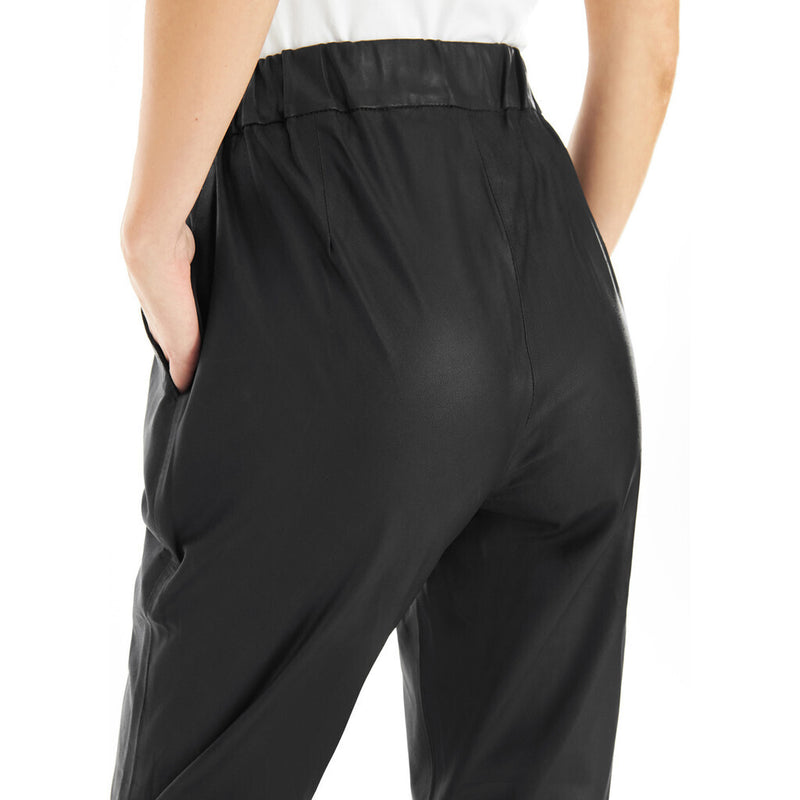 Depeche leather wear Moderne Carrie skindbuks med baggy fitting Pants 099 Black (Nero)