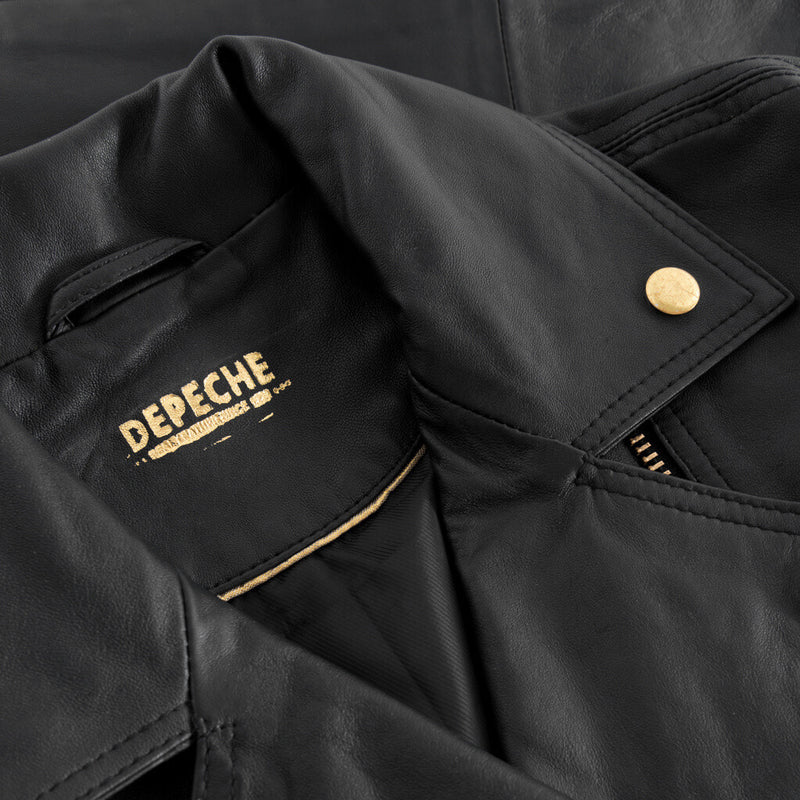 Depeche leather wear Moderne Leah biker læderjakke med flotte detaljer Jackets 190 Black / Gold