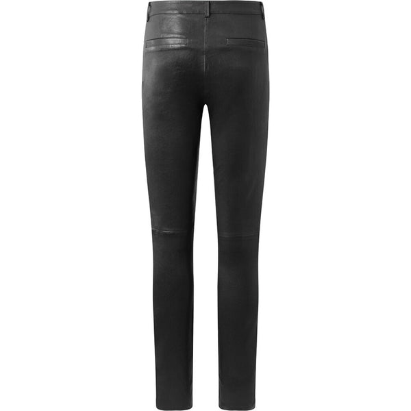 Depeche leather wear Musthave RW Caroline chino læderbuks i strækkvalitet Pants 099 Black (Nero)