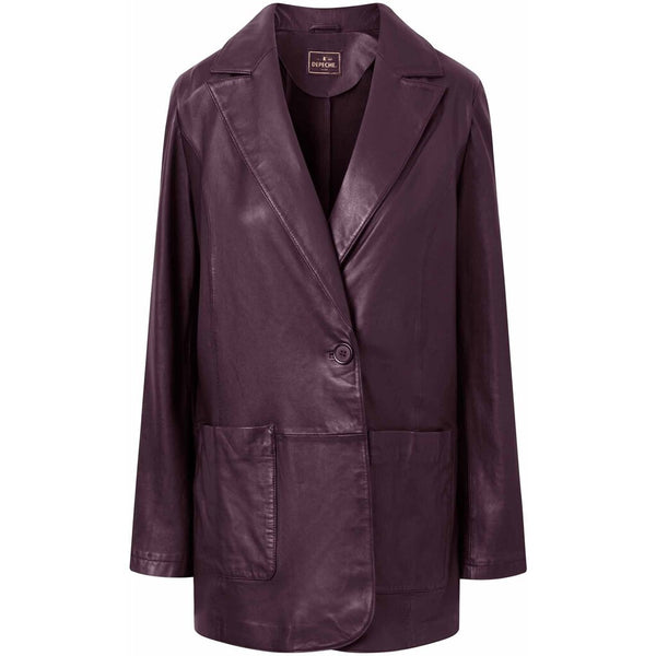 Depeche leather wear Must-have Maya læderblazer jakke i blød kvalitet Jackets 198 Dark Blossom