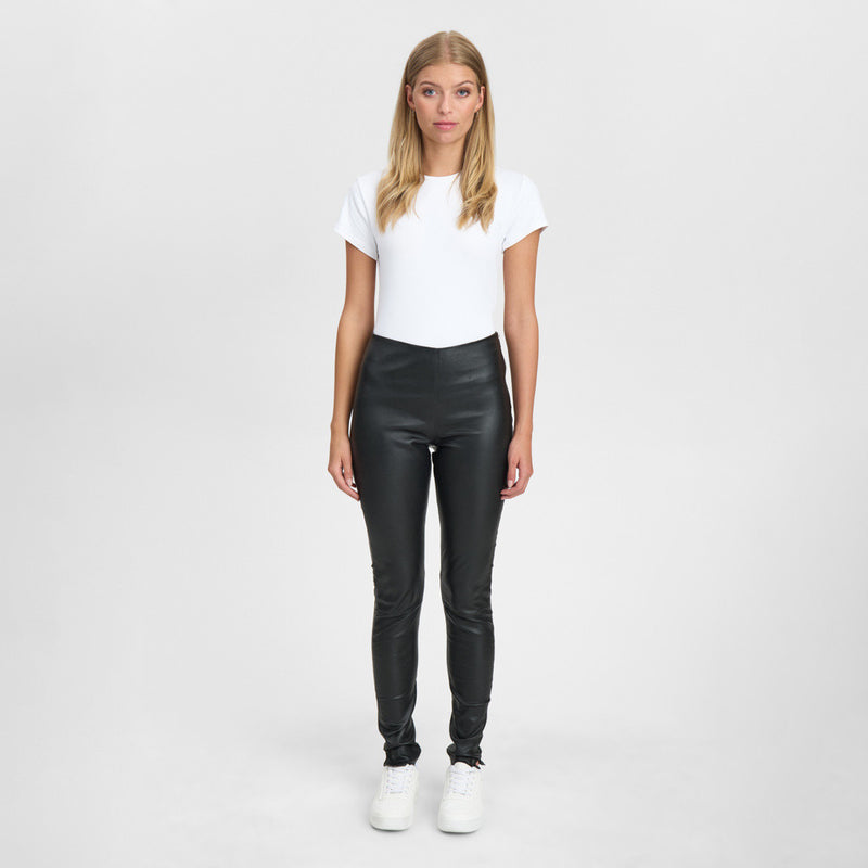 Depeche leather wear Musthave Aya HW skindleggings i blød og strækkvalitet Pants 099 Black (Nero)