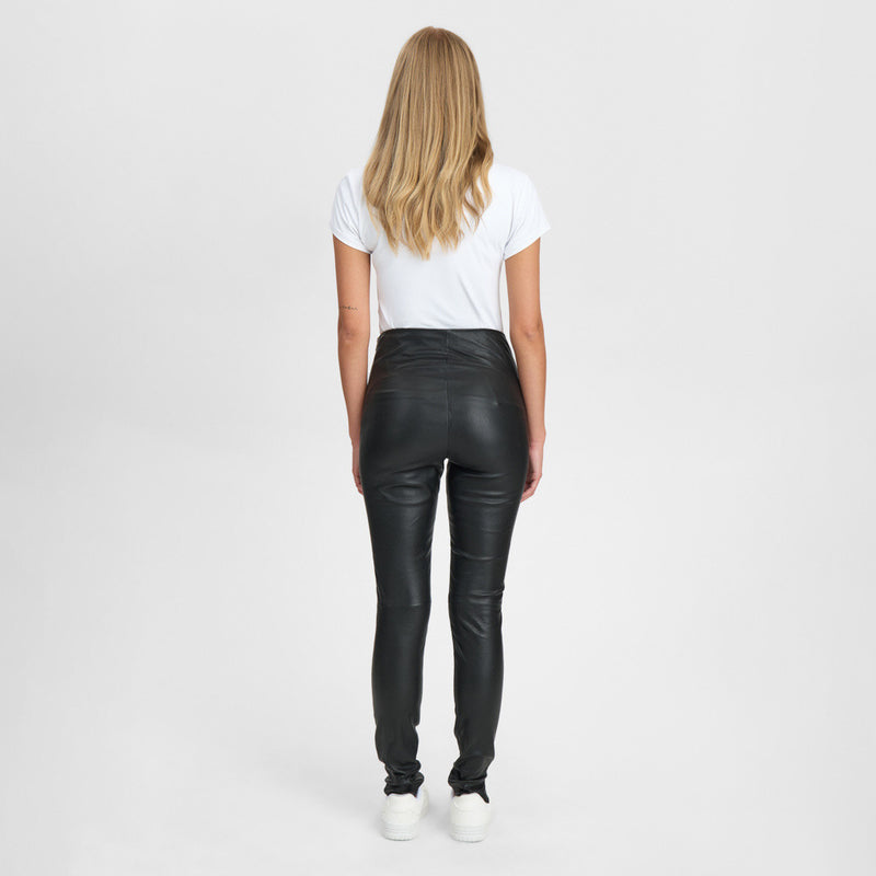 Depeche leather wear Musthave Aya HW skindleggings i blød og strækkvalitet Pants 099 Black (Nero)