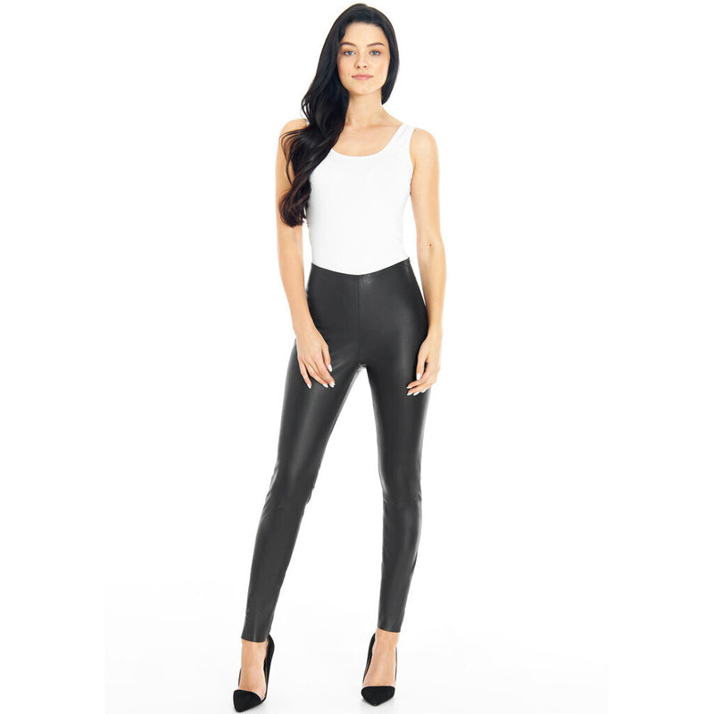 Depeche leather wear Musthave Aya HW skindleggings i blød og strækkvalitet Pants 099 Black (Nero)