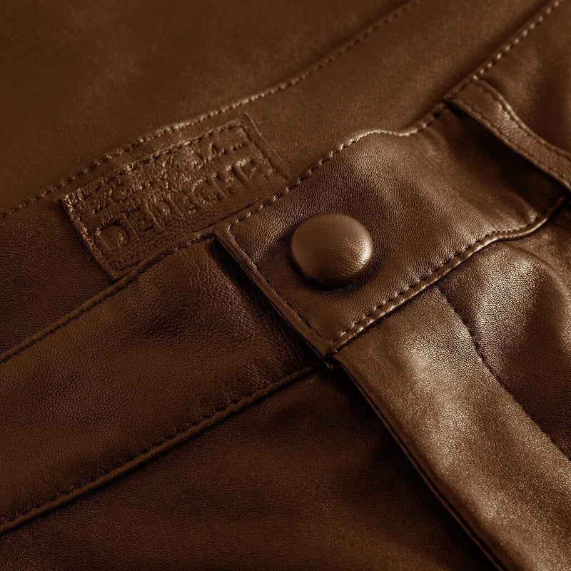 Depeche leather wear Musthave RW Caroline chino læderbuks i strækkvalitet Pants 008 Chocolate
