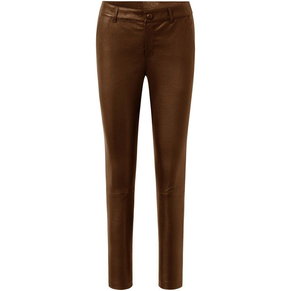 Depeche leather wear Musthave RW Caroline chino læderbuks i strækkvalitet Pants 008 Chocolate