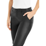 Depeche leather wear Musthave RW Caroline chino læderbuks i strækkvalitet Pants 099 Black (Nero)