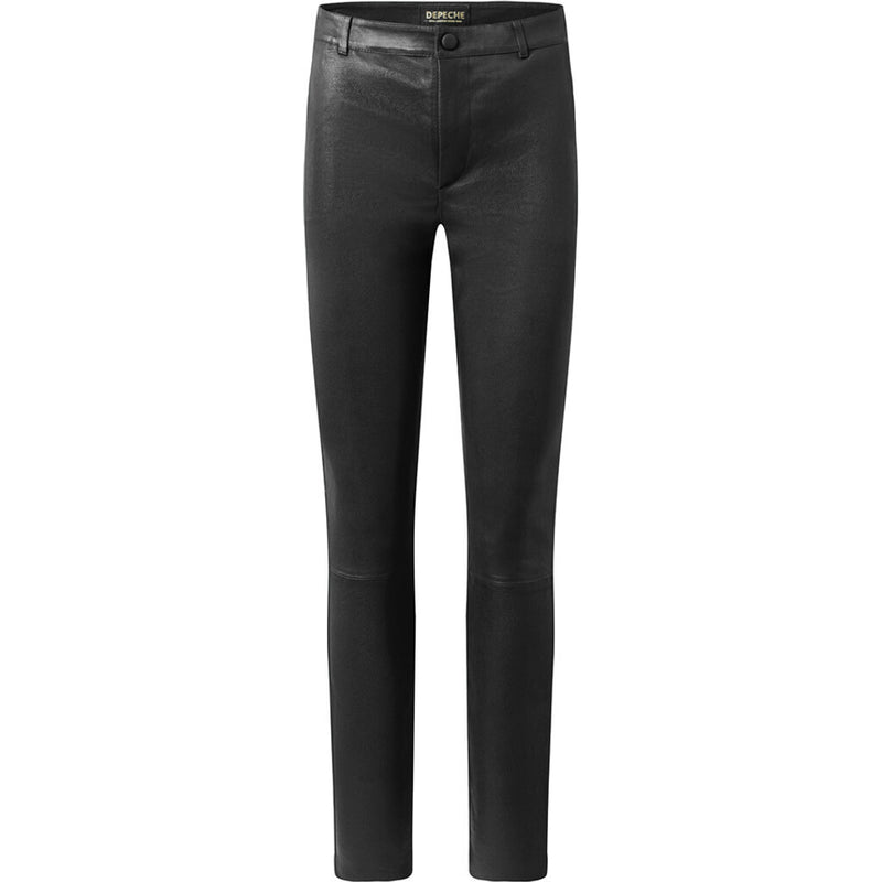 Depeche leather wear Musthave RW Caroline chino læderbuks i strækkvalitet Pants 099 Black (Nero)