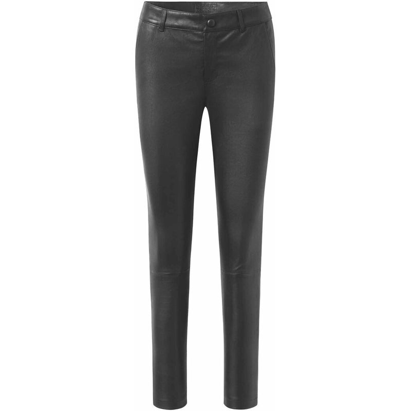 Depeche leather wear Musthave RW Caroline chino læderbuks i strækkvalitet Pants 129 Dark grey