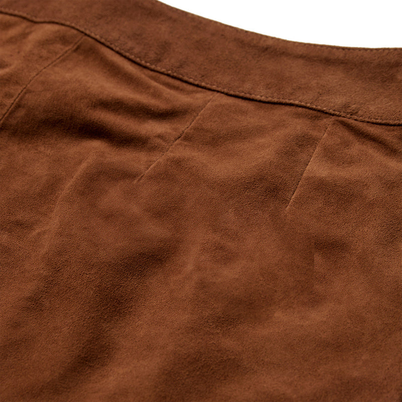 Depeche leather wear Naomi midi ruskindsnederdel Skirts 014 Cognac
