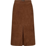 Depeche leather wear Naomi midi ruskindsnederdel Skirts 014 Cognac