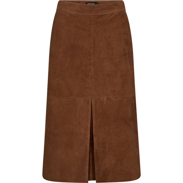 Depeche leather wear Naomi midi ruskindsnederdel Skirts 014 Cognac