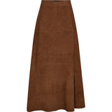 Depeche leather wear Naomi ruskindsnederdel Skirts 014 Cognac