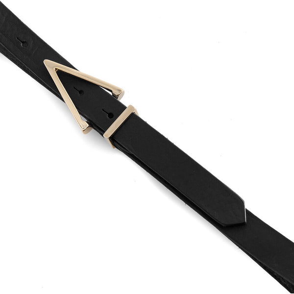 DEPECHE Narrow læder bælte med smukke detaljer Belts 099 Black (Nero)