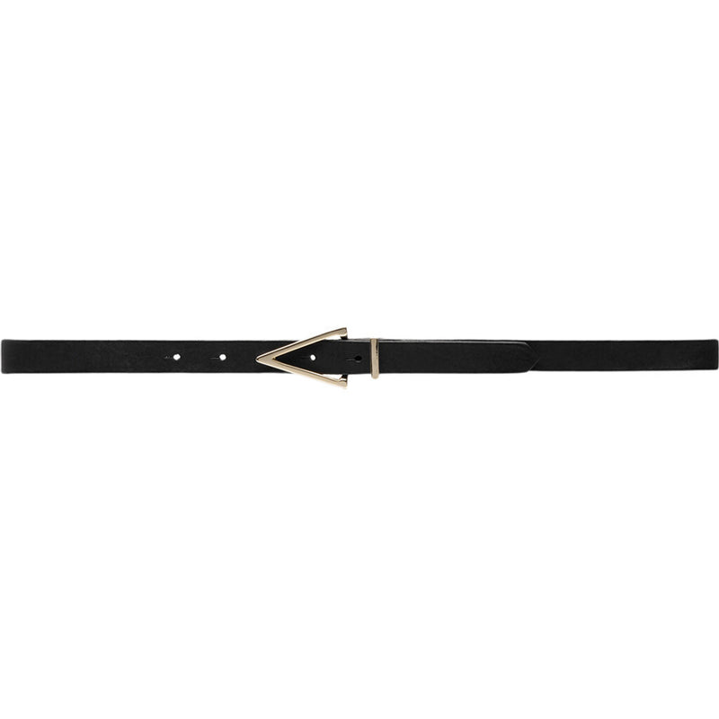 DEPECHE Narrow læder bælte med smukke detaljer Belts 099 Black (Nero)