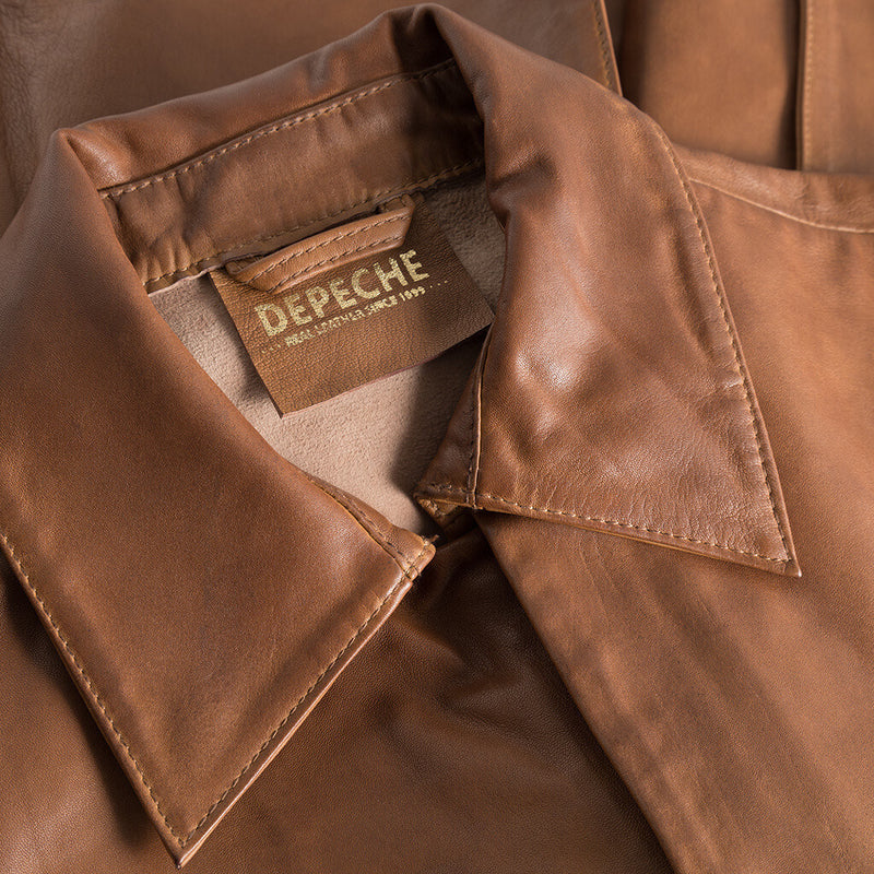 Depeche leather wear Nini skindjakke med smukke detaljer Jackets 005 Vintage cognac