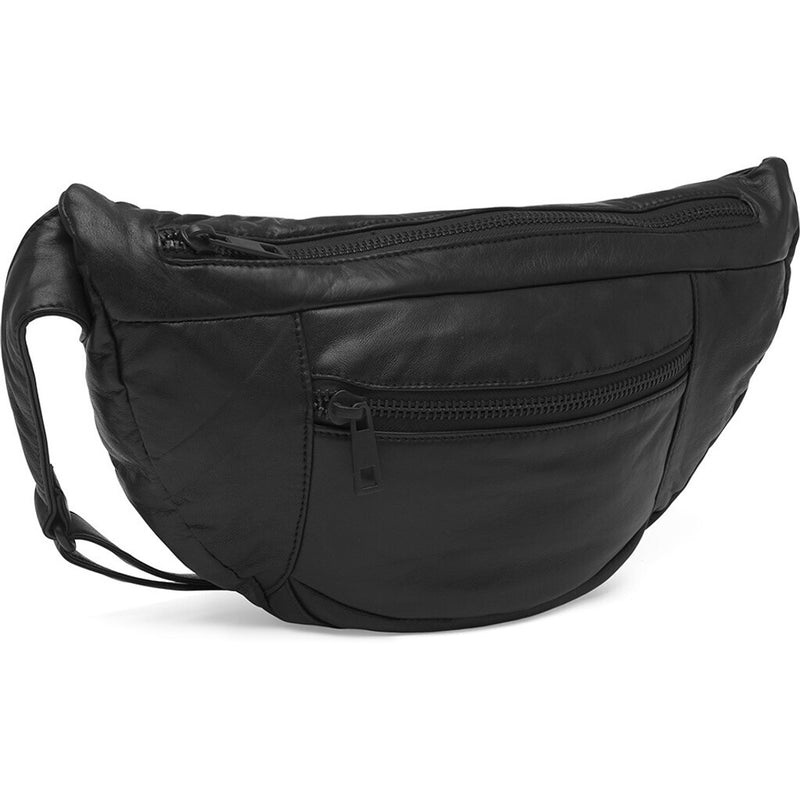 DEPECHE Oversize læder bumbag i blød og lækker kvalitet Bumbag 226 Black / Black