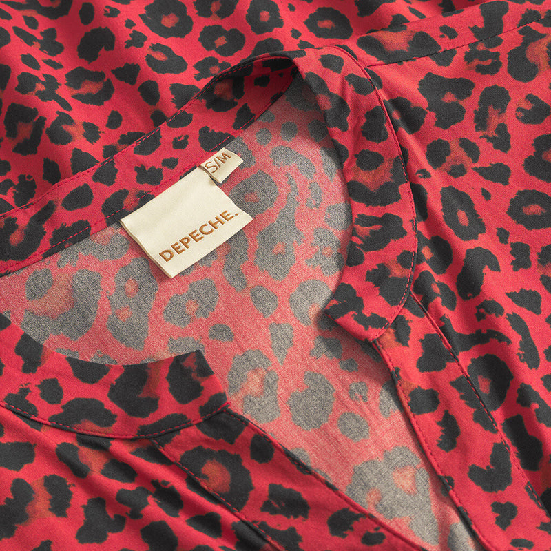 Depeche Clothing Rød leo Kylie kjole Dresses 277 Red Animal Print