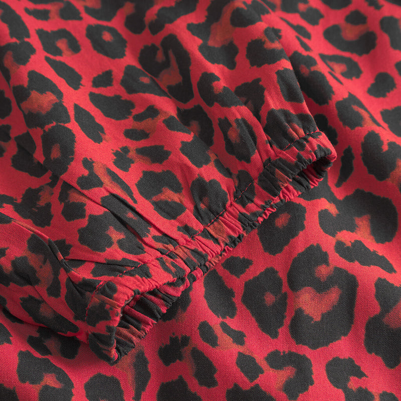 Depeche Clothing Rød leo Kylie kjole Dresses 277 Red Animal Print