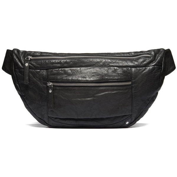 DEPECHE Rummelig bumbag i kvalitetsskind Bumbag 099 Black (Nero)