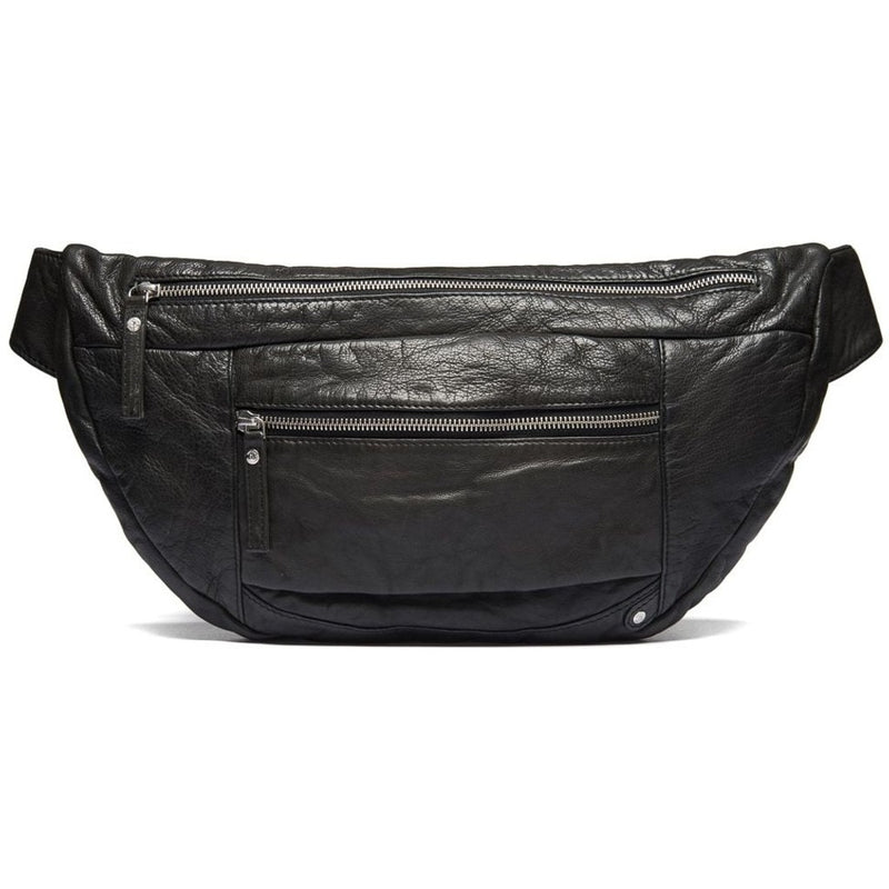 DEPECHE Rummelig bumbag i kvalitetsskind Bumbag 099 Black (Nero)