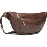 DEPECHE Rummelig bumbag i kvalitetsskind Bumbag 133 Brandy