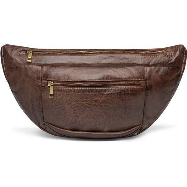 DEPECHE Rummelig bumbag i kvalitetsskind Bumbag 133 Brandy
