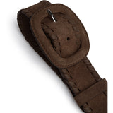 DEPECHE Ruskindsbælte med ovalt spænde Belt 008 Chocolate