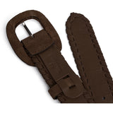 DEPECHE Ruskindsbælte med ovalt spænde Belt 008 Chocolate
