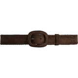 DEPECHE Ruskindsbælte med ovalt spænde Belt 008 Chocolate