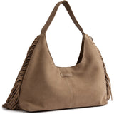 DEPECHE Ruskindsskuldertaske med frynser Shoulderbag / Handbag 011 Sand