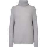 Depeche Clothing Sarah Alpaca Rullekrave Strik Knitwear 332 Light Grey Melange