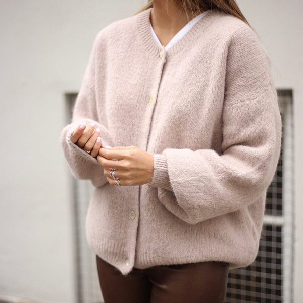 Depeche Clothing Sarah alpaca strik cardigan Knitwear 011 Sand