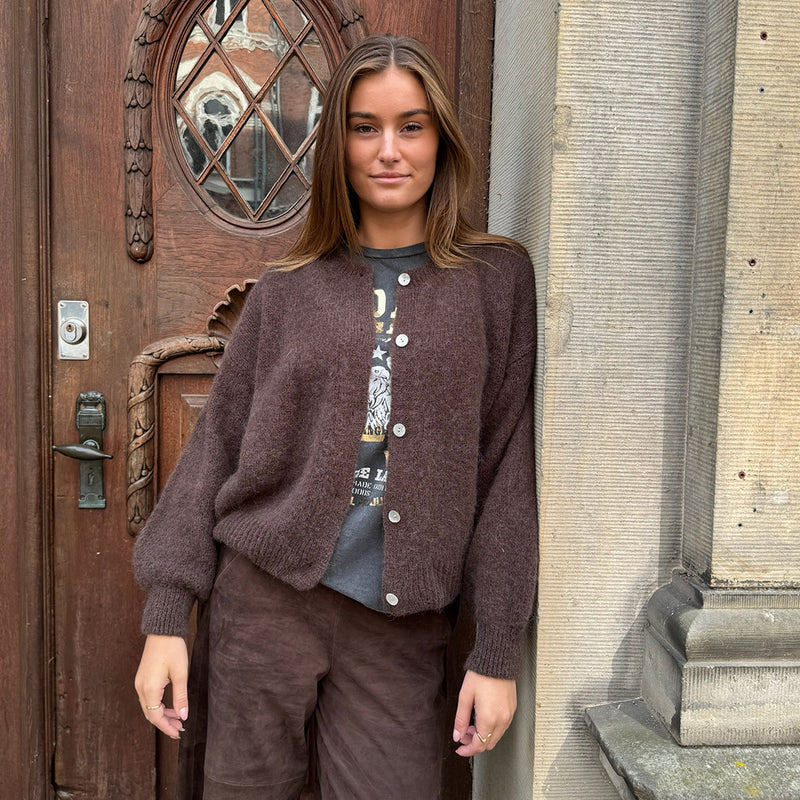 Depeche Clothing Sarah alpaca strik cardigan Knitwear 015 Brown