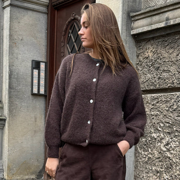 Depeche Clothing Sarah alpaca strik cardigan Knitwear 015 Brown