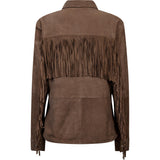 Depeche leather wear Sharon Frynse Ruskindskjorte Shirt 338 Walnut Brown