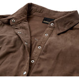 Depeche leather wear Sharon Frynse Ruskindskjorte Shirt 338 Walnut Brown