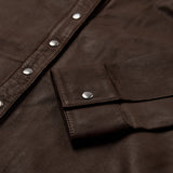 Depeche leather wear Sharon skindskjorte Shirts 015 Brown