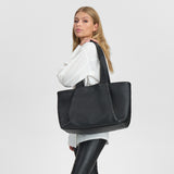 DEPECHE Shopper med leopard foer Shopper 099 Black (Nero)