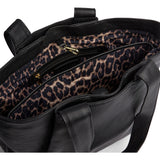 DEPECHE Shopper med leopard foer Shopper 099 Black (Nero)